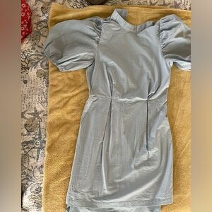 baby blue puff sleeve dress